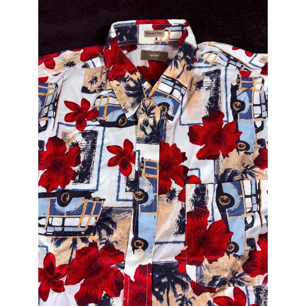 Natural Issue‎ XL Floral Hawaiian Shirt Palm Tree Surf Van Vacation